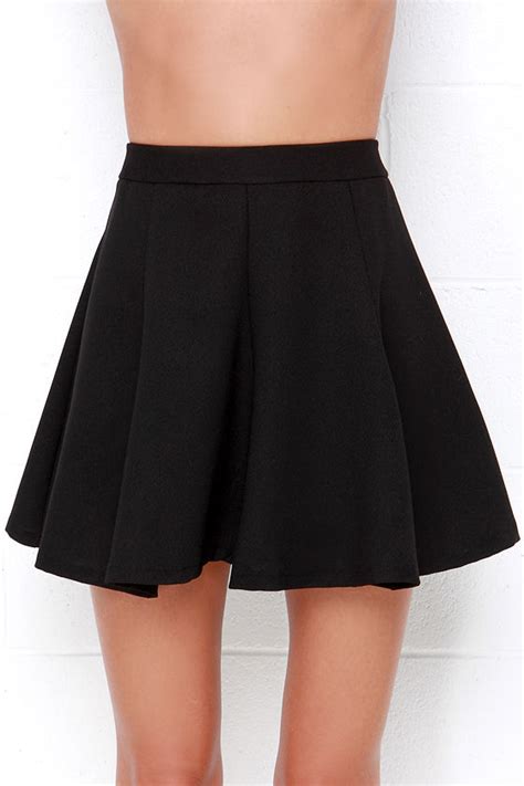 Cute Black Skirt High Waisted Skirt Skater Skirt 3400