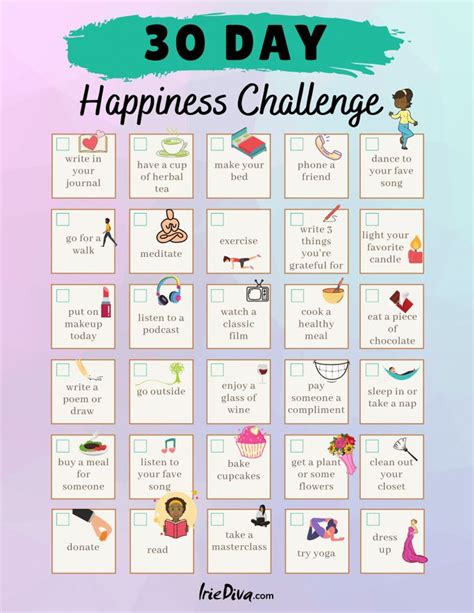 30 Day Happiness Challenge 30 Day Happiness Challenge Happiness