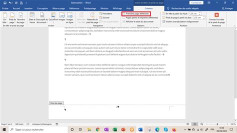 Word  ajouter une numérotation de pages correcte et l’ajuster  IONOS