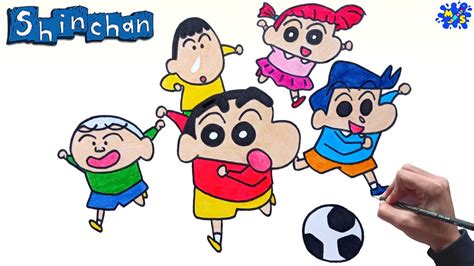 Shinchan Drawing How To Draw Shinchan And Friends Step By Step Youtube