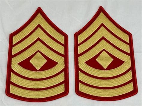 Us Marine Corps First Sergeant Embroidered Female Rank Set Goldred
