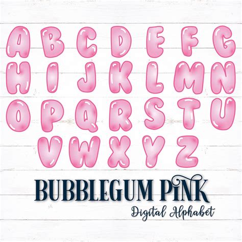 Printable Digital Alphabet Letters Bubble Letters Bubble Etsy Bubble Letters Alphabet Bubble