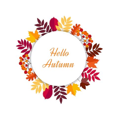 Premium Vector Hello Autumn Leaves Frame