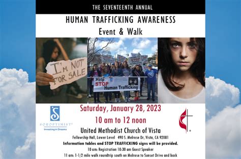 soroptimists invites public to 17th annual human trafficking awareness event and walk