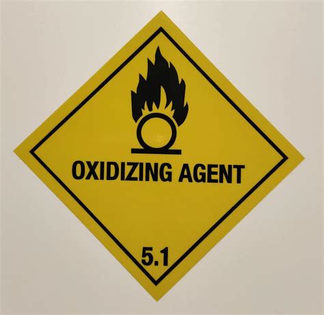 Dangerous Substance Labels Oxidizing Agent 5 1 Safety Sign Self