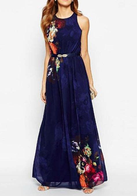 Blue Floral Sleeveless Floor Length Maxi Dress Pretty Dresses Pretty Outfits Beautiful Outfits
