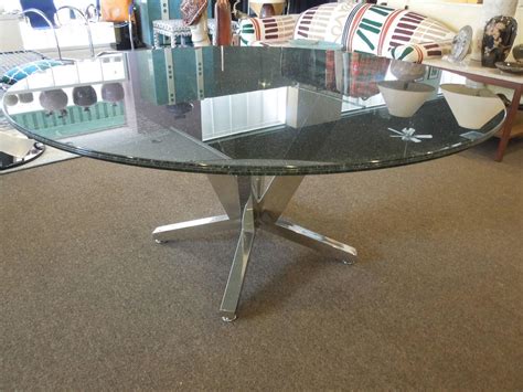 Contemporary Crackle Glass And Chrome Sculptural Dining Table At 1stdibs
