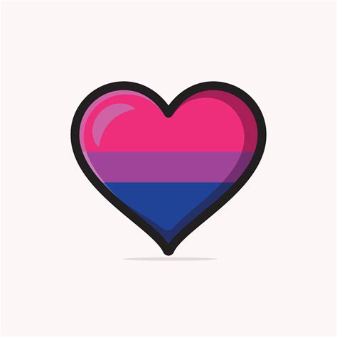 Bisexual Flag In Heart Shape Vector Illustration 17102420 Vector Art At Vecteezy