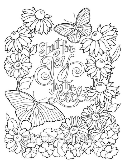 Shout For Joy To The Lord Coloring Page In Two Sizes 85x11 Etsy
