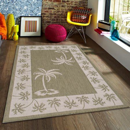 Enjoy the life beyond your door with the outdoor living store at hsn.com. Green Allstar Indoor Outdoor All Weather Rug with Palm ...