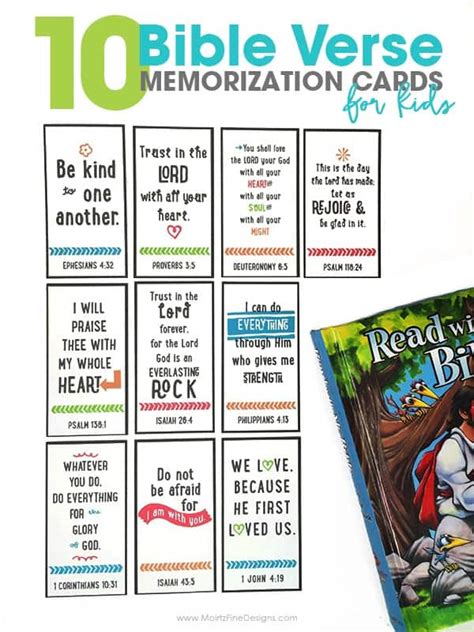 Free Printable Bible Verse Memorization Card Pack For Kids