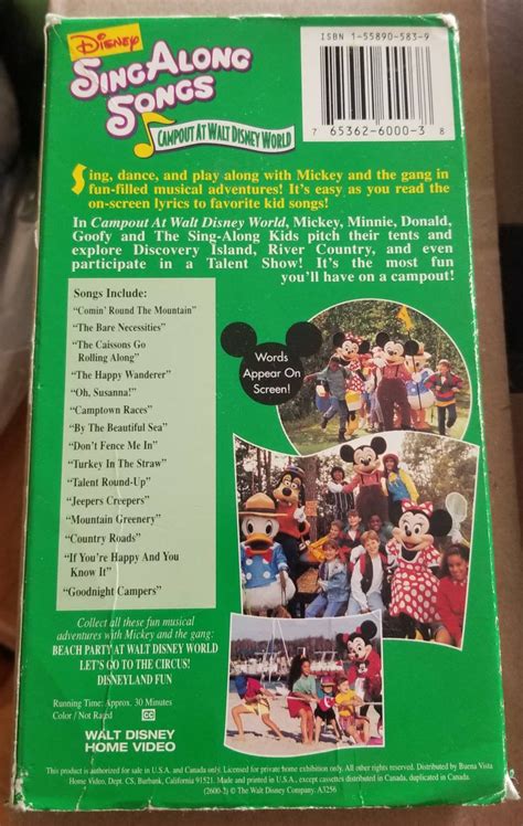 Disney Sing Along Songs Campout At Walt Disney World 90s Etsy