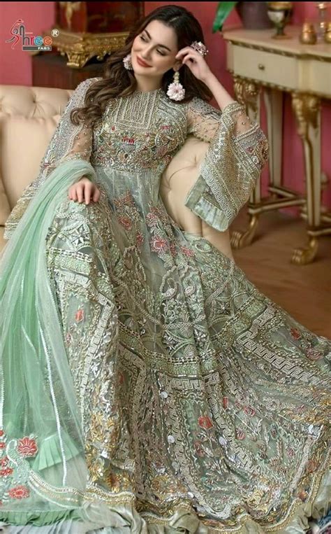 Anarkali Gown Heavily Embroidered Bridal Suit Pakistani Etsy
