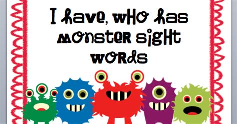 Classroom Freebies Too Monster Sight Words