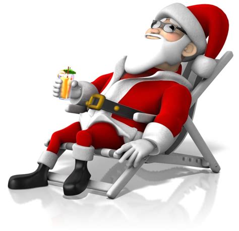 Santa At Beach Great Powerpoint Clipart For Presentations