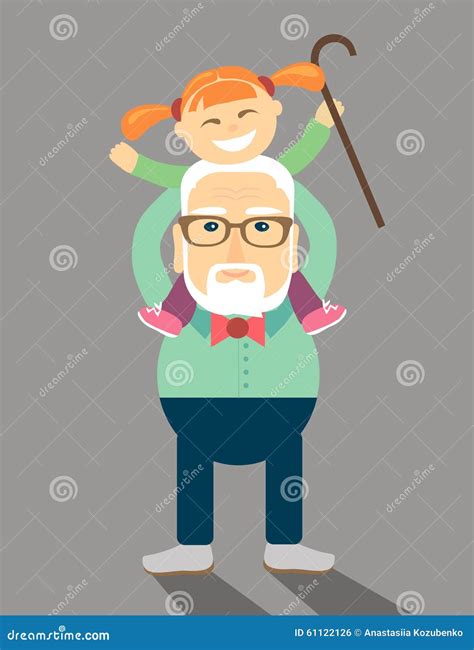 grandpa and granddaughter stock vector illustration of physical 61122126