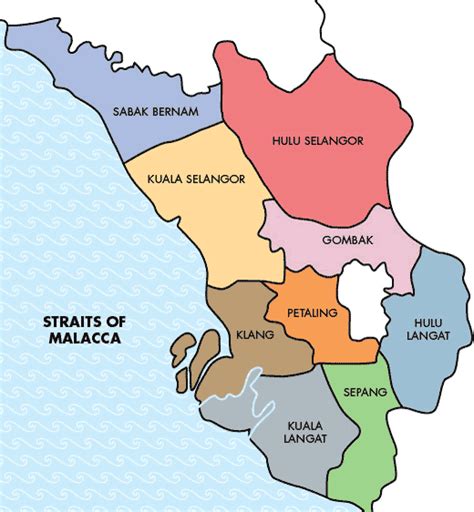 Selangor State Selangor Map Vector Eca