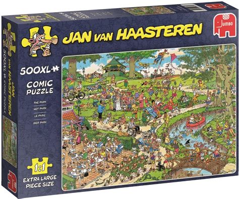 In this image, we see a busy south pole scene. Jan van Haasteren The Park Jigsaw Puzzle (500 XXL Pieces ...