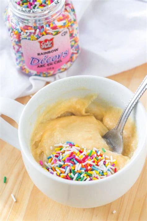 To make a keto vanilla mug cake you just need to follow the recipe and ignore all of the optional flavorings. Add sprinkles to this vanilla mug cake to make a delicious funfetti cake. #mugcakemicrowave ...