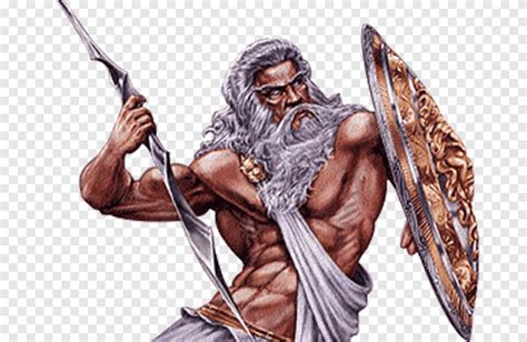 Ilustracja Zeusa Zeus Góra Olimp Hades Posejdon Hera Ręcznie Malowany