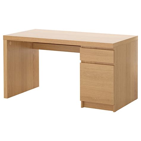 Malm Oak Veneer Desk 140x65 Cm Ikea