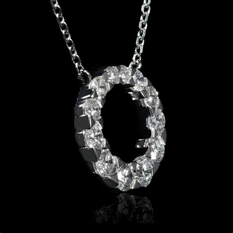 77ct Diamond 18k White Gold Pendant Necklace