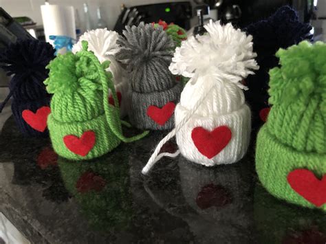 Mini Yarn Hat Ornaments Holiday Crafts Christmas Christmas Ornament