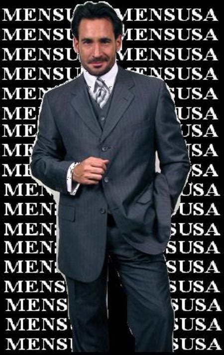 Luxurious Navy Blue With Smooth Pinstripe 3 Piece Vested Business Suits
