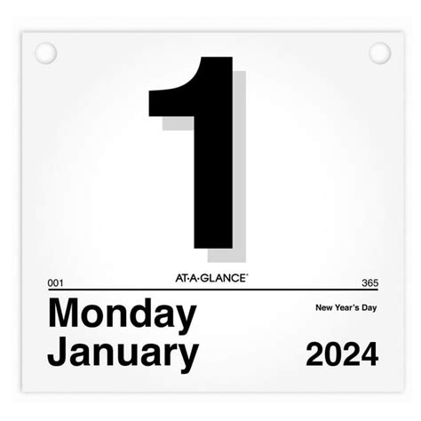 At A Glance 2024 Today Is Daily Wall Calendar Refill Large 8 12 X 8