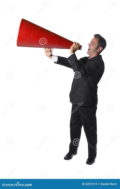 Businessman Yelling Stock Image Image Of Loudspeaker 3251213