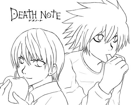 Death note coloring pages light yagami anime girls free arilitv. Extremely Thrilling Death Note Colouring Pages - Picolour