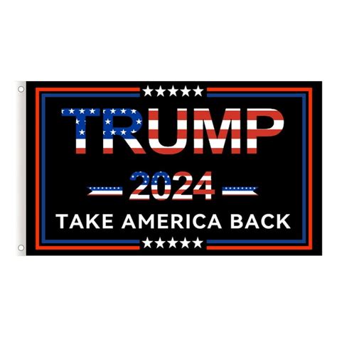 trump 2024 flag 3x5 outdoor double sided 1 ply donald trump take america back black flags