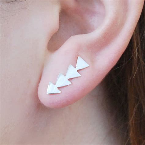 Arrow Sterling Silver Ear Cuff Earrings By Otis Jaxon Silver Jewellery