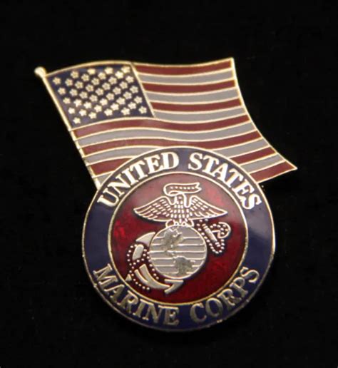 Us Marine Corps Seal Logo Us Flag Lapel Hat Pin Up Veteran Usmc Gift Eagle Wow Picclick