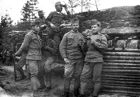 First World War Tableau Men Uniform Smoking Weapon Fortepan 25059