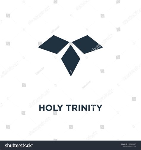 Holy Trinity Icon Black Filled Vector Stock Vector Royalty Free