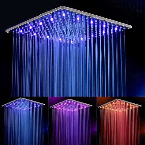 16 inch water powered led light rain shower head in 2021 led shower head shower heads