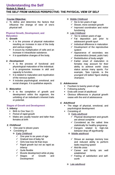 Uts Module Understanding The Self Course Objective To Define And Hot