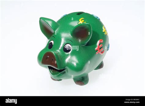 Green Piggy Bank Stock Photo Alamy