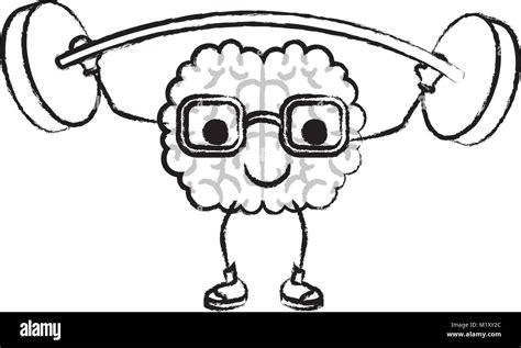 Cartoon With Glasses Train The Brain With Calm Expression In Black