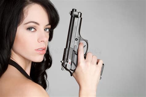 Girl Holding Gun Stock Photo Image Of Space Portrait