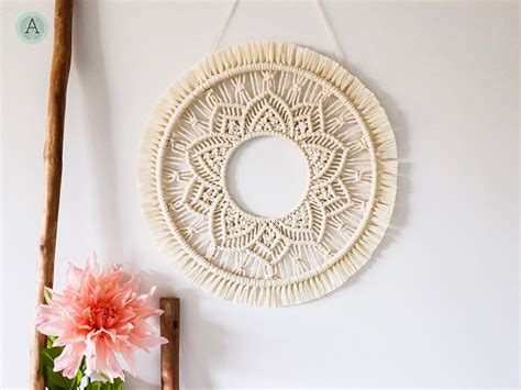 Macrame mandala circle wall hanging - Modern cotton macrame boho decor
