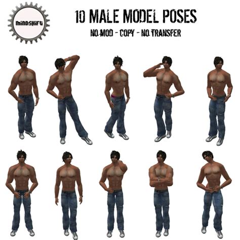 Second Life Marketplace Mindshift Male Model Poses Pack 4