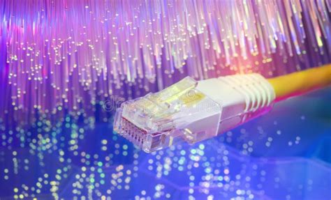 Network Cables With Fiber Optic Stock Image Image Of Adsl Internet