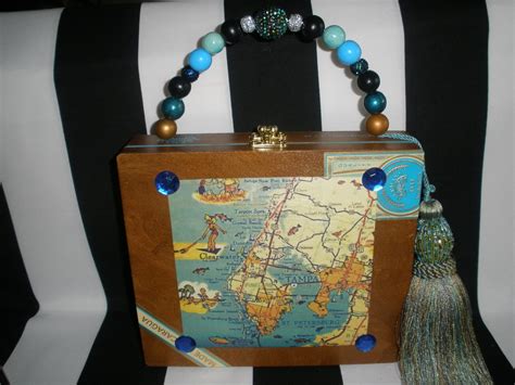 Sold Vintage Tampa Bay Beaches Map Cigar Box Purse For Dave