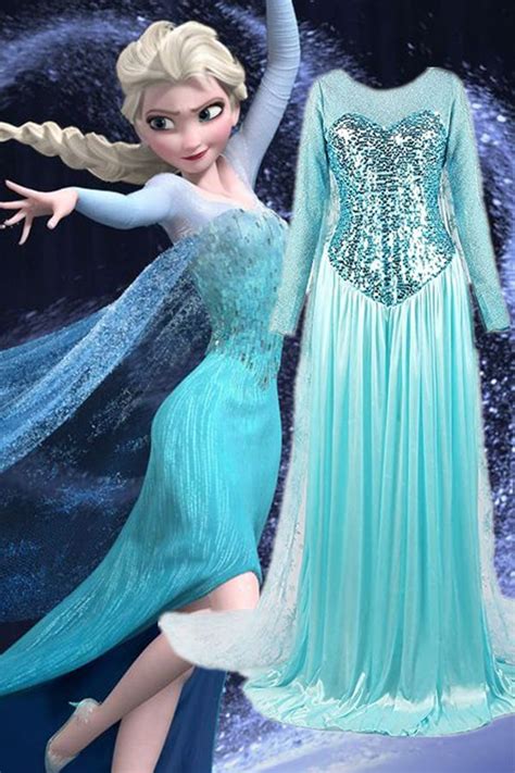 Disney Frozen Princess Elsa Sparkly Party Dress Cosplay Costume For Women Diy Princess