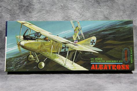 Value Of Vintage Wwi Albatross 14 Scale Plastic Airplane Model Kit Aurora 142 98 1963