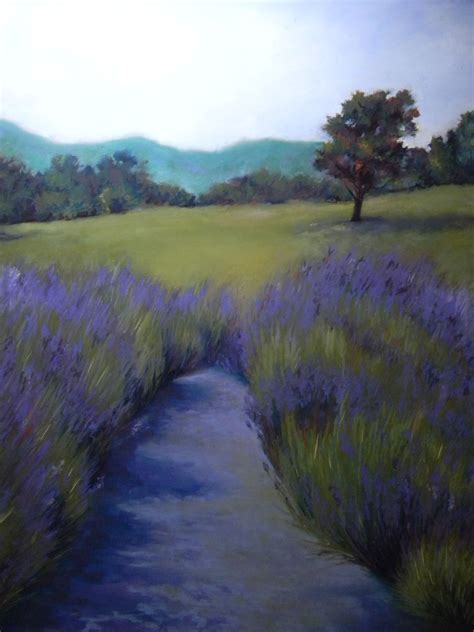 Lavender Path Pastel On Sanded Paper By Beth Williams