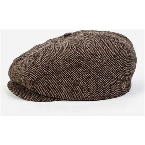 Brixton Brood Newsboy Cap Brownkhaki Herringbone Newsboy Cap