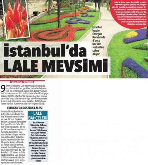 İstanbul´da Lale Mevsimi Hürriyet Gazetesi İstanbul Lale Vakfı